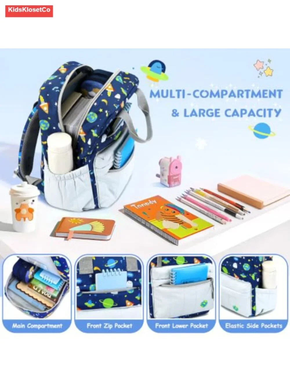 Quilted Mini Toddler Backpack with Lunch Bag for Kids 2-4